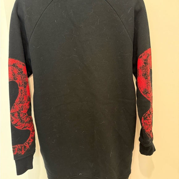 Marcelo Burlon Black and Red Crewneck Snake Print Mini Dress - Picture 2 of 7